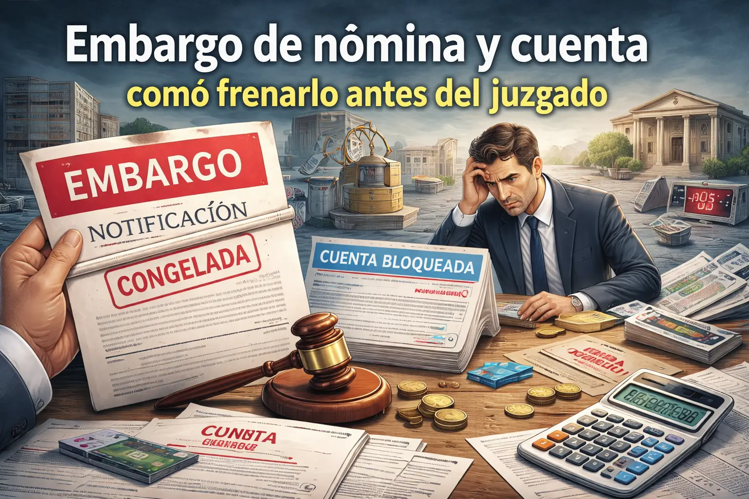 embargo de nomina y cuenta bancaria con notificacion de embargo y cuenta bloqueada antes del juzgado